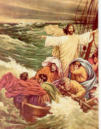 Jesús calma el lago de Galilea