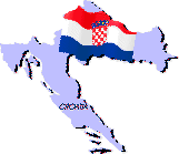 mapa y bandera de croacia