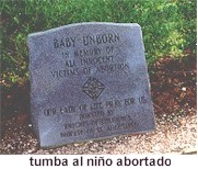 tumba al niño abortado